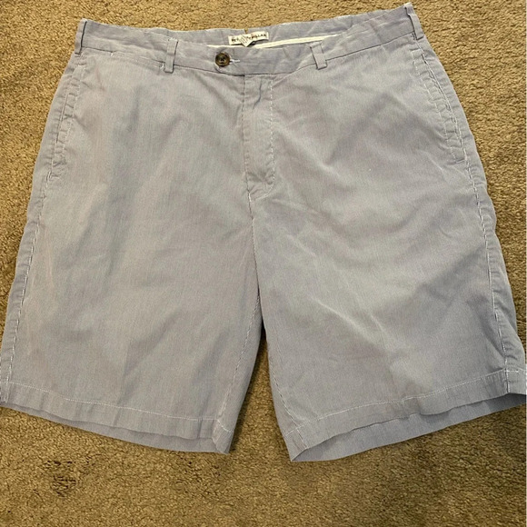 Peter Millar Preppy Flat Front Bermuda Shorts Striped Seersucker Golf 9" Size 35 - Picture 5 of 5